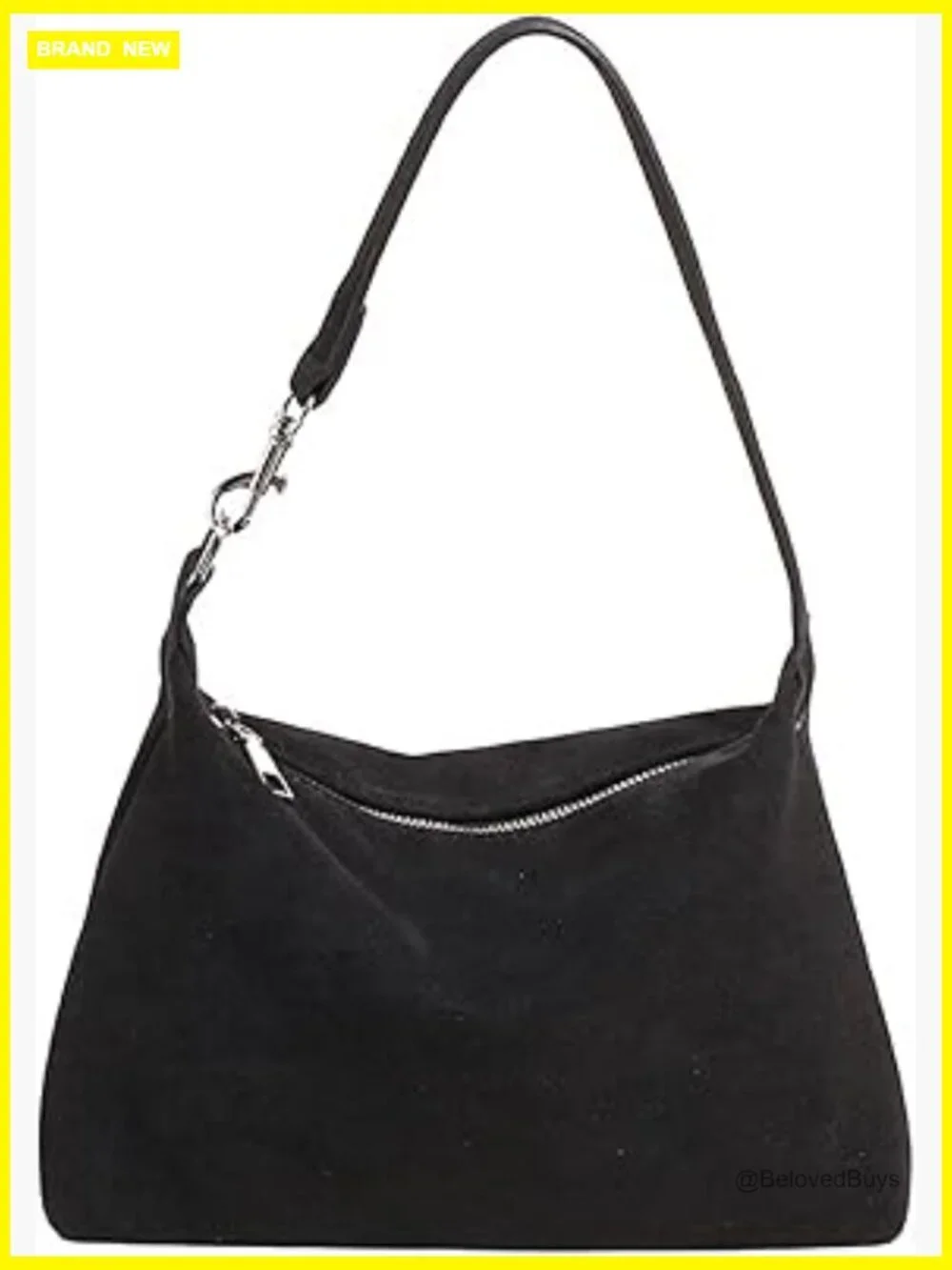 Slouchy Faux Suede Hobo Bag with Adjustable Strap